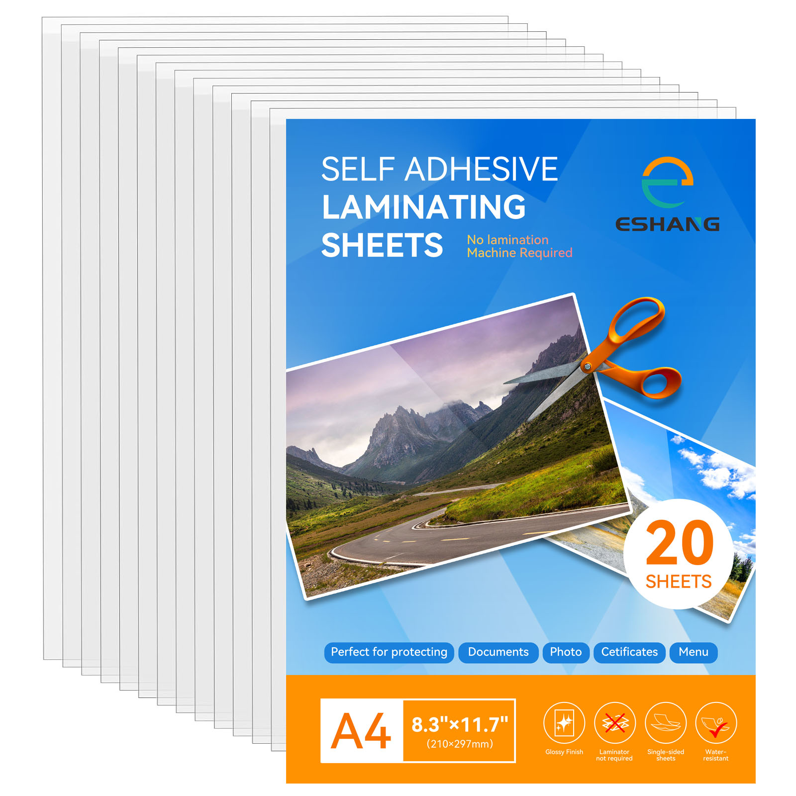 Document Laminator Pouch - ESHANG 20 Yaprak Şeffaf Soğuk Laminasyon