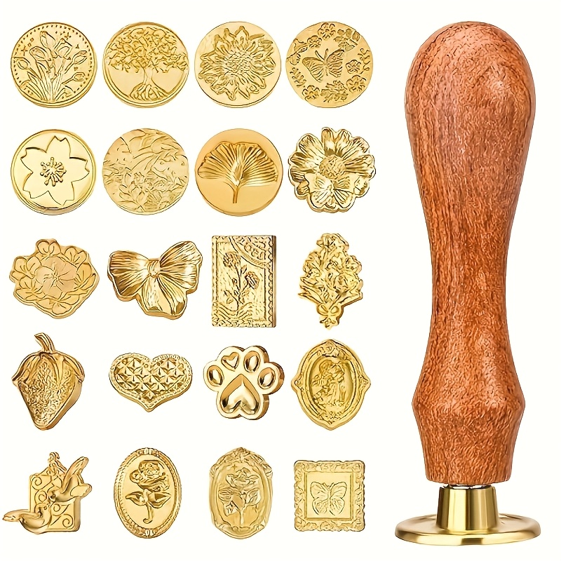 Wax Seal Stamp Kit - 21 parçalı çeşitli stillerde balmumu damga